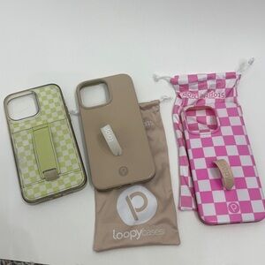 2 Loopy Cases Checkered Phone Cases Set for iPhone 14 Pro Max.1Walli green case